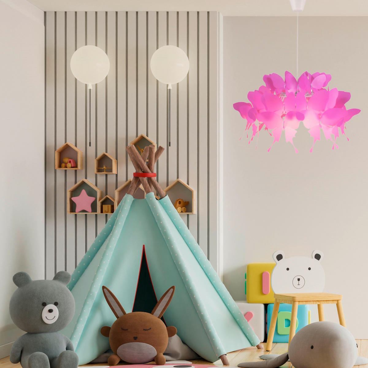 KINDERHÄNGELEUCHTE   - Pink, Trend, Kunststoff (115/50/50cm)