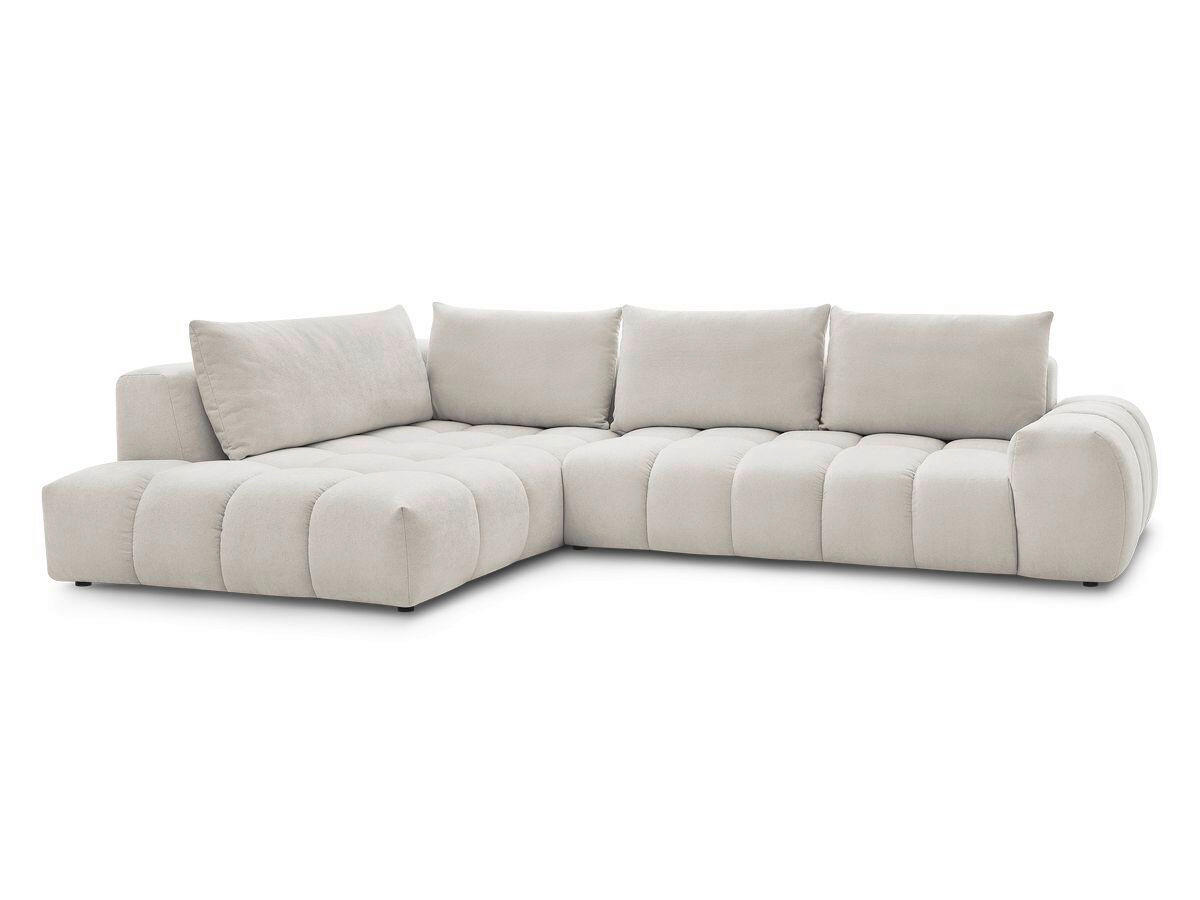 ECKSOFA Ottomane links  EVEREST Beige Struktur  - Beige/Schwarz, MODERN, Kunststoff/Textil (210/352cm)