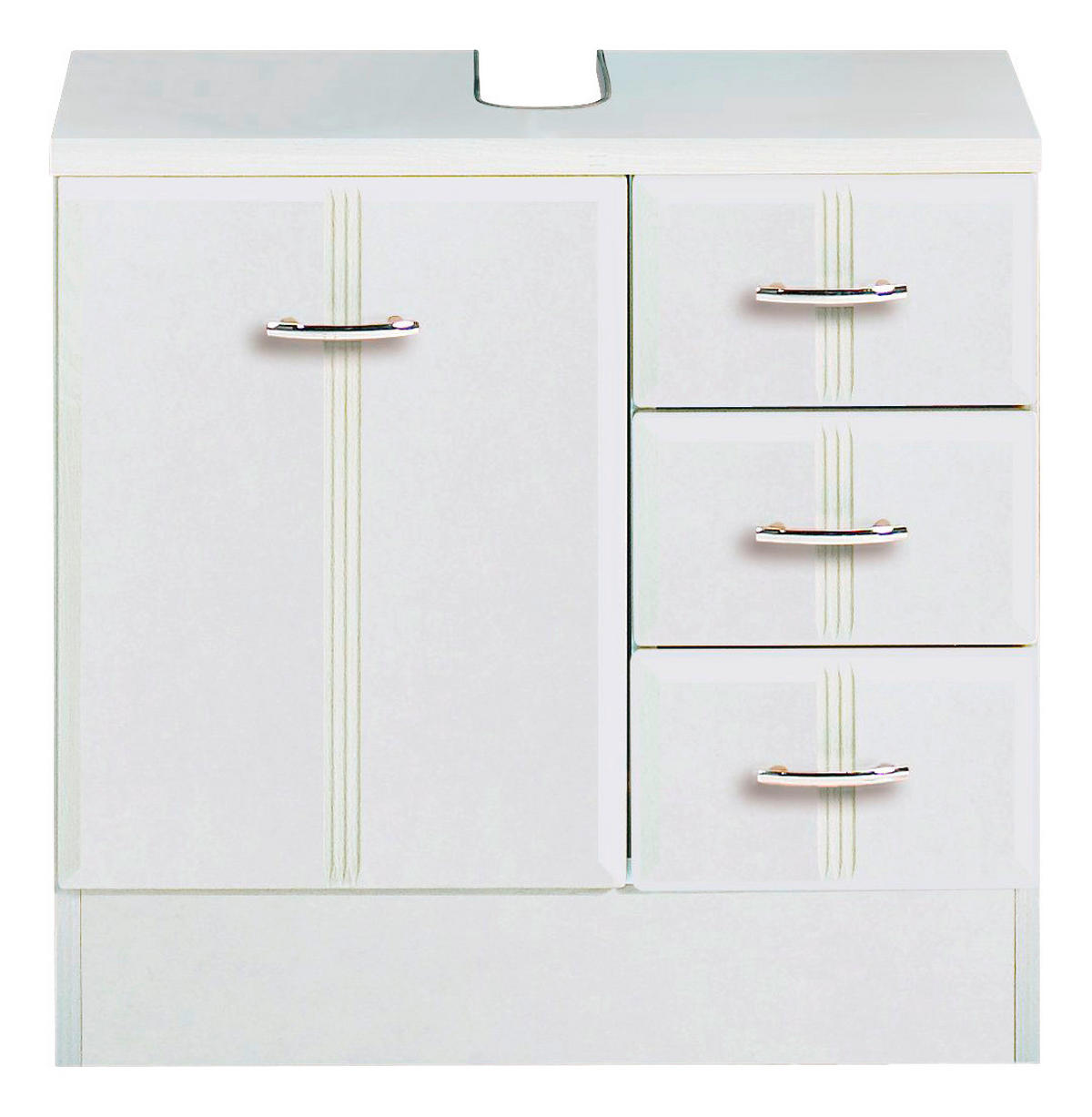 WASCHBECKENUNTERSCHRANK 60/56/35 cm  - Chromfarben/Weiß, KONVENTIONELL, Holzwerkstoff/Kunststoff (60/56/35cm) - Held