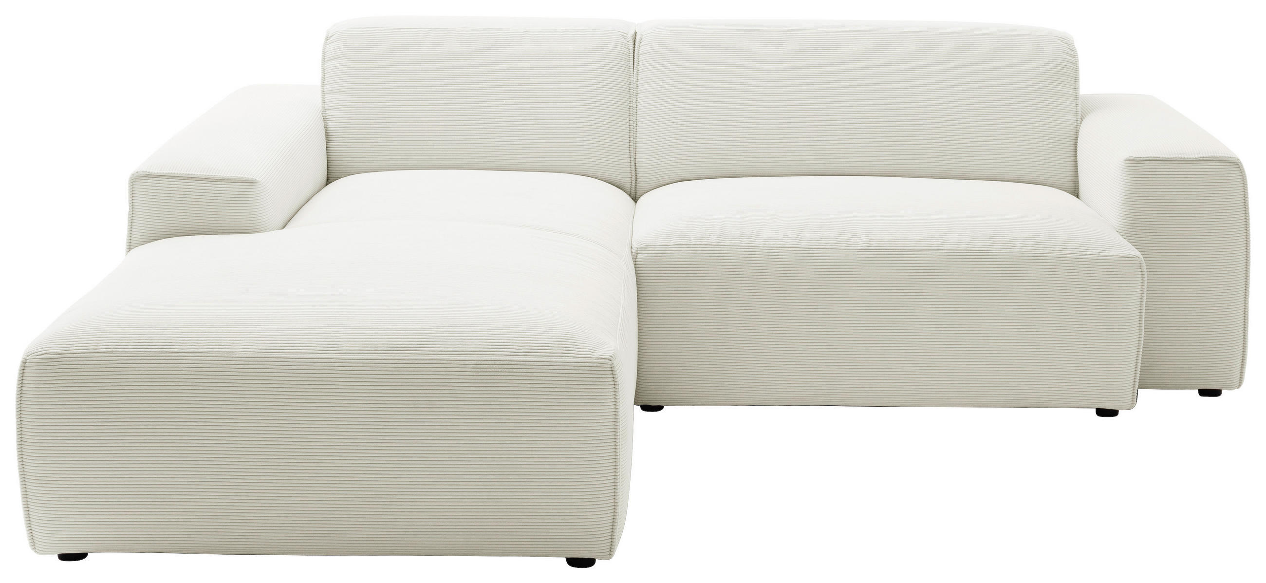 ECKSOFA Cord Weiss  - Weiss/Schwarz, Design, Kunststoff/Textil (189/230cm) - Pure Home Lifestyle