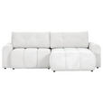 ECKSOFA in Flachgewebe Creme  - Creme/Schwarz, KONVENTIONELL, Kunststoff/Textil (256/157cm) - Carryhome