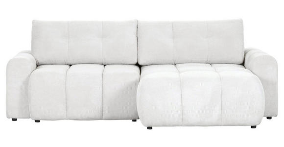 ECKSOFA in Flachgewebe Creme  - Creme/Schwarz, KONVENTIONELL, Kunststoff/Textil (256/157cm) - Carryhome