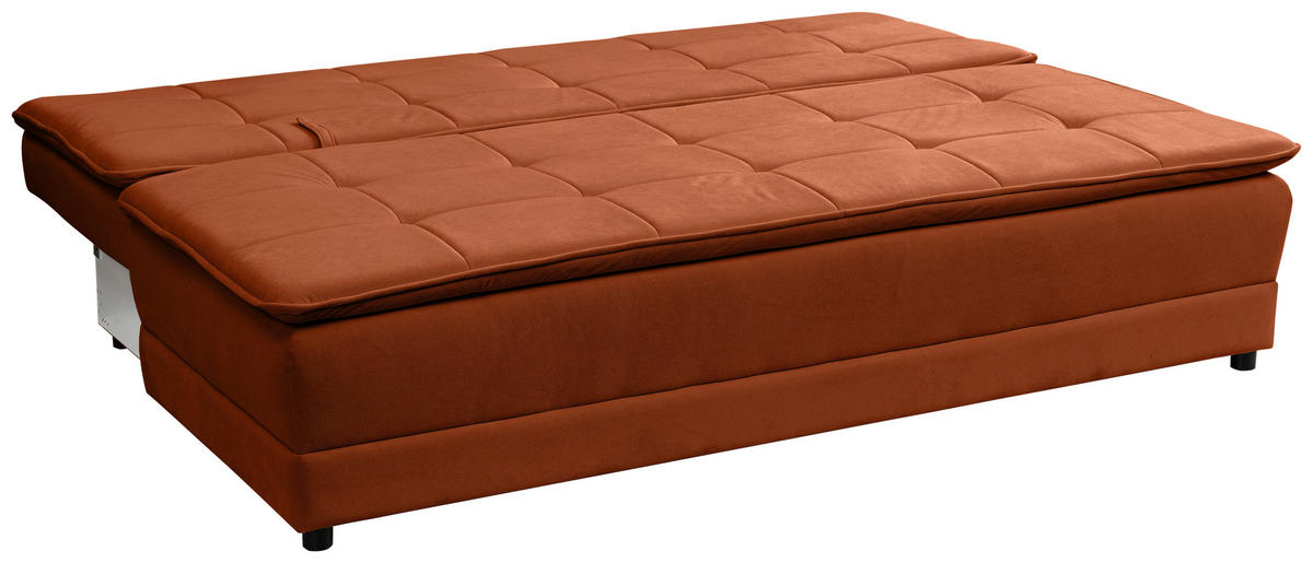 SCHLAFSOFA in Webstoff Rostfarben  - Rostfarben/Schwarz, Modern, Kunststoff/Textil (202/73-92/105cm) - MID.YOU