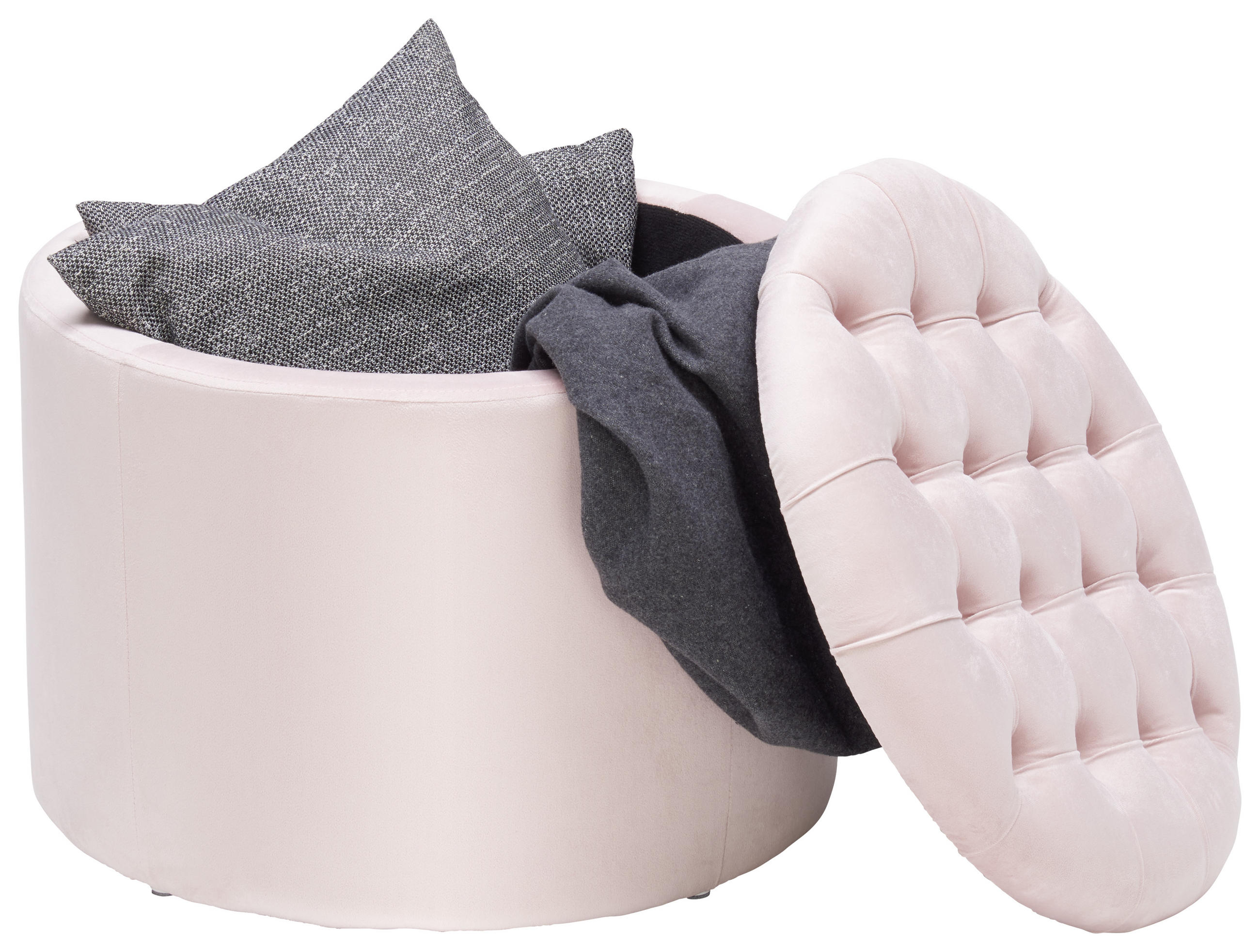 TABURETKA, drevo, textil, 50/40/50 cm - ružová, Trend, drevo/textil (50/40/50cm) - Carryhome