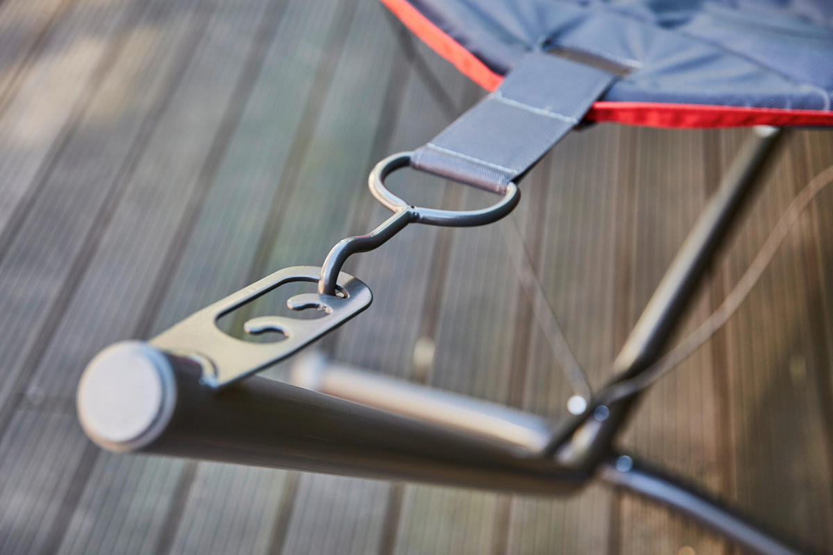 HÄNGEMATTE  - Dunkelgrau/Rot, KONVENTIONELL, Textil/Metall (105/104/305cm) - Siena Garden