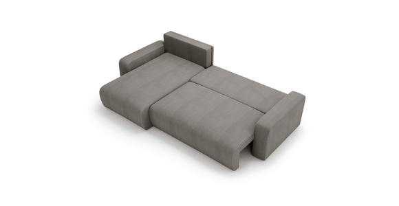 ECKSOFA in Cord Dunkelgrau  - Dunkelgrau/Schwarz, MODERN, Kunststoff/Textil (150/245cm) - Carryhome