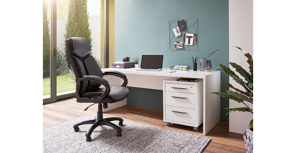 SCHREIBTISCH 180/69/75 cm Weiß Hochglanz  - Weiß Hochglanz, Design, Holzwerkstoff (180/69/75cm) - Carryhome