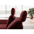 ECKSOFA  in Flachgewebe Rot Rücken echt, Armteilverstellung, Drehsitzfunktion  155/234 cm  - Rot/Schwarz, Design, Textil/Metall (155/234cm) - Dieter Knoll
