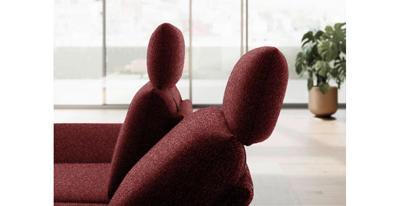 ECKSOFA  in Flachgewebe Rot Rücken echt, Armteilverstellung, Drehsitzfunktion  155/234 cm  - Rot/Schwarz, Design, Textil/Metall (155/234cm) - Dieter Knoll