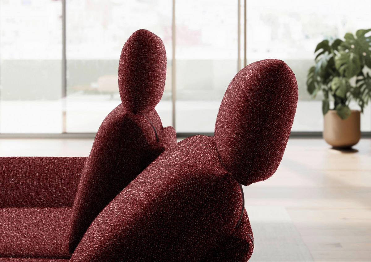 ECKSOFA  in Flachgewebe Rot  155/234 cm  - Rot/Schwarz, Design, Textil/Metall (155/234cm) - Dieter Knoll