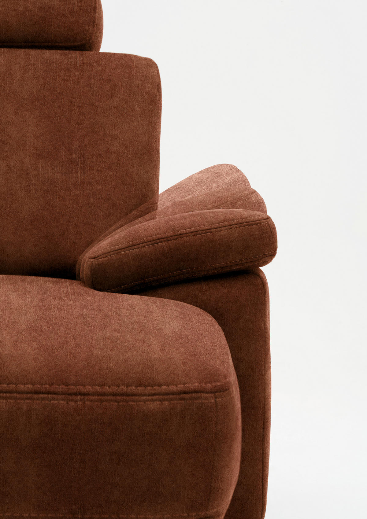 WOHNLANDSCHAFT in Velours Kupferfarben  - Eichefarben/Kupferfarben, Konventionell, Holz/Textil (167/316/235cm) - Beldomo System