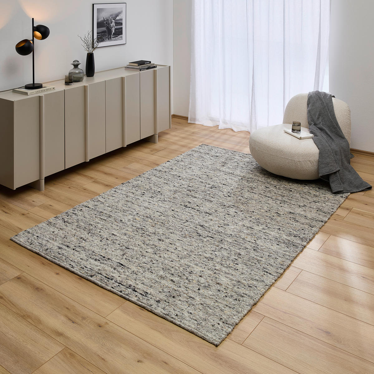 HANDWEBTEPPICH 170/230 cm Vieste Grau  - Grau, Basics, Textil (170/230cm) - Linea Natura