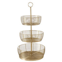 ETAGERE 3-stöckig - Goldfarben, Basics, Metall (36/36cm)