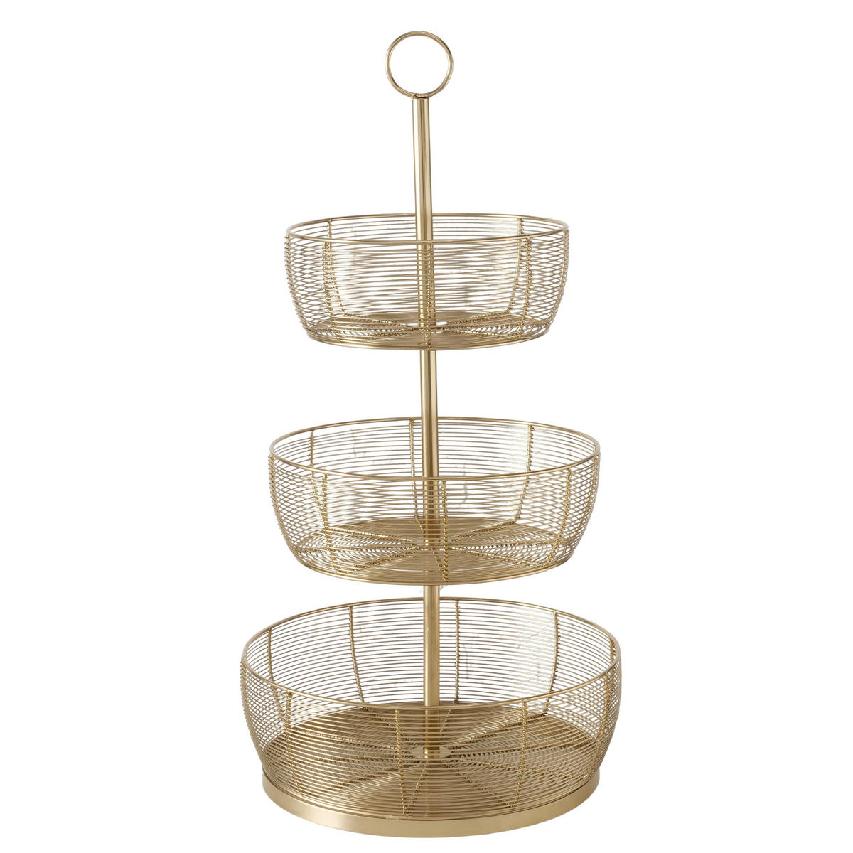 ETAGERE 3-stöckig - Goldfarben, Basics, Metall (36/36cm)