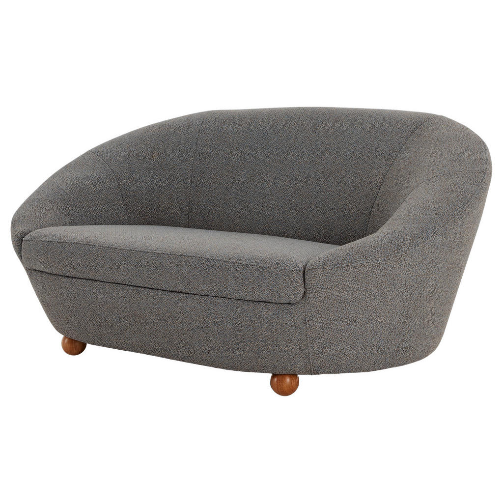 Thumbnail - Looks by W.Joop 2-Sitzer-Sofa Looks IV, Blau, Grau, Textil, Eiche, massiv, 178x82x114 cm, Made in EU, Rücken echt, Wohnz...