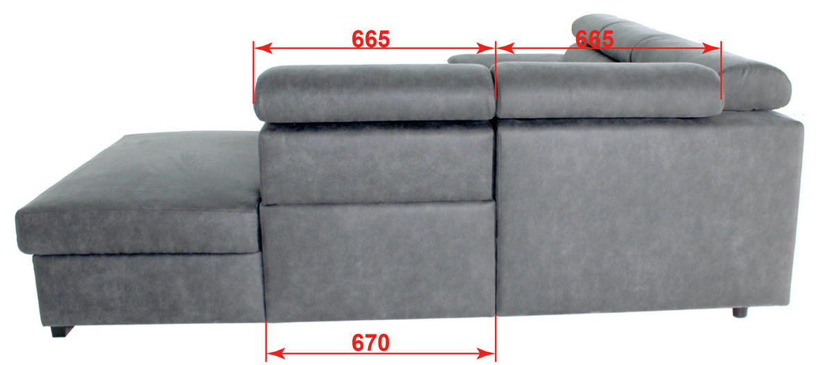 ECKSOFA  Lederlook Taupe  - Taupe/Schwarz, Design, Kunststoff/Textil (263/230cm) - Hom`in