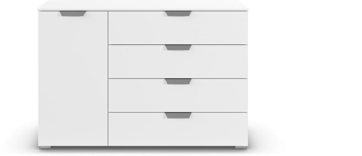 KOMMODE 120/81/42 cm  in Weiss  - Chromfarben/Weiss, Design, Holzwerkstoff/Metall (120/81/42cm) - Carryhome