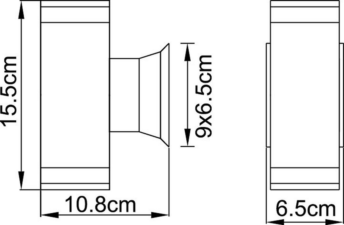 AUSSENWANDLEUCHTE - Klar/Grau, Basics, Glas/Metall (6,5/10,8/15,5cm) - Globo