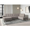 WOHNLANDSCHAFT in Flachgewebe Taupe  - Taupe/Schwarz, Modern, Textil/Metall (164/319/212cm) - Sit & More