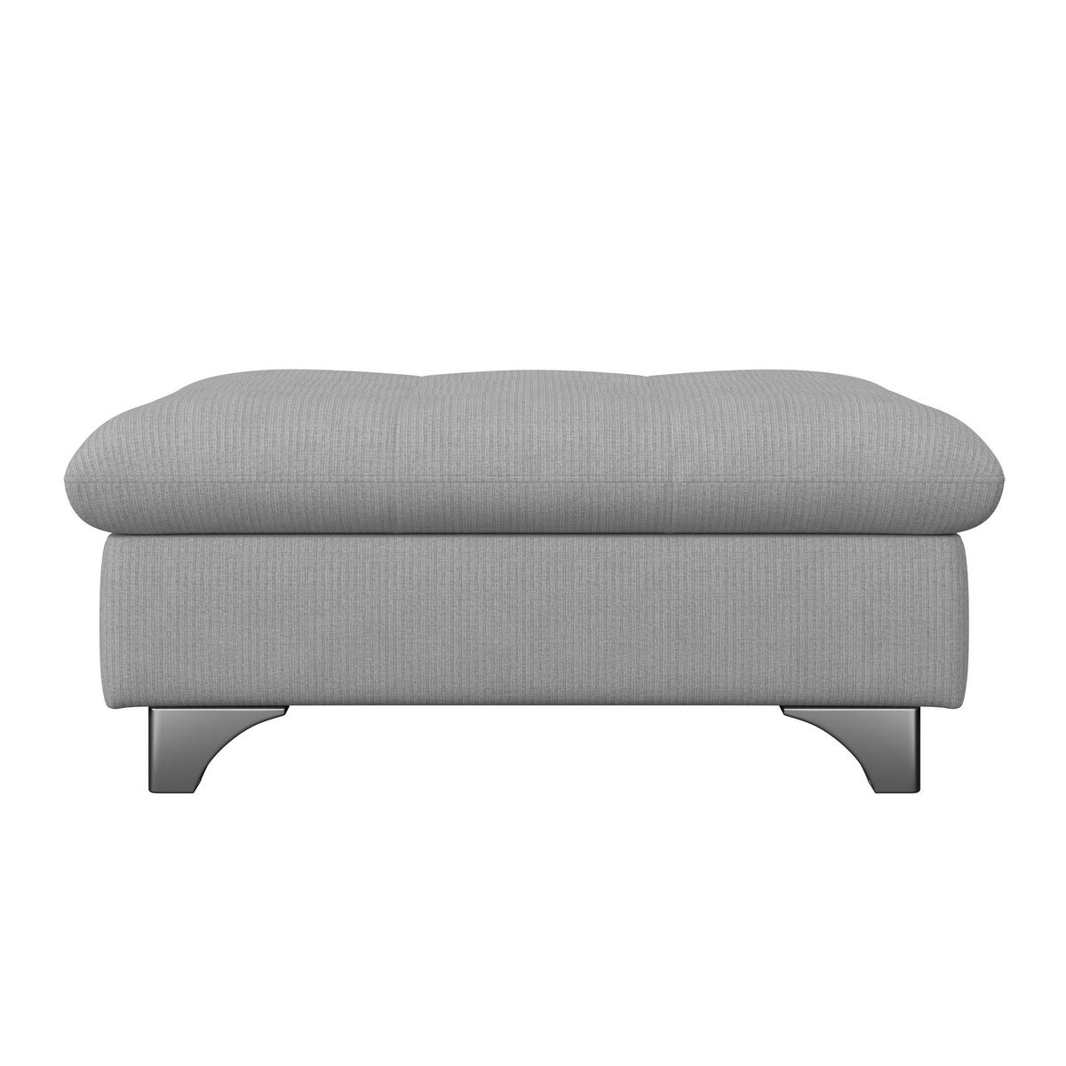 HOCKER Chenille Hellgrau  - Chromfarben/Hellgrau, KONVENTIONELL, Textil/Metall (108/46/108cm) - Livetastic