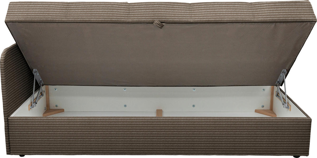 LIEGE Cord Graubraun  - Graubraun/Schwarz, Basics, Kunststoff/Textil (95/90/205cm) - Xora