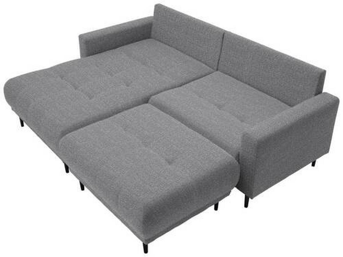 ECKSOFA in Flachgewebe Grau  160/215 cm  - Schwarz/Grau, Design, Holz/Textil (160/215cm) - Stylife
