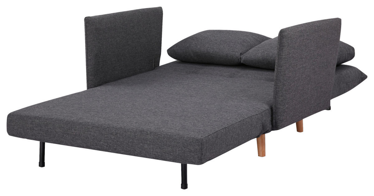 SCHLAFSOFA in Mikrofaser Dunkelgrau  - Dunkelgrau/Naturfarben, MODERN, Holz/Textil (109/83/91cm) - MID.YOU