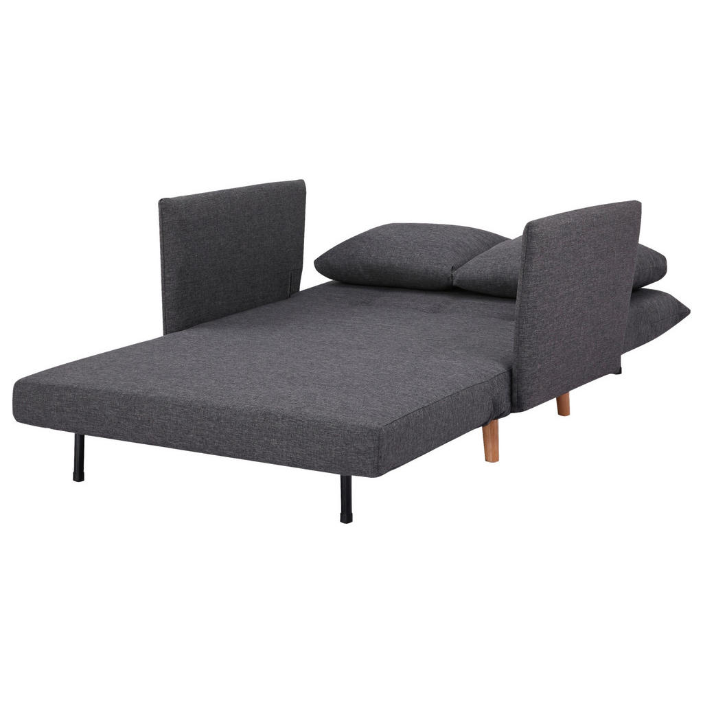 Thumbnail - Mid.you Schlafsofa, Dunkelgrau, Textil, Buche, massiv, 2-Sitzer, Füllung: Komfortschaum, 109x83x91 cm, Liegefunktion, Ki...