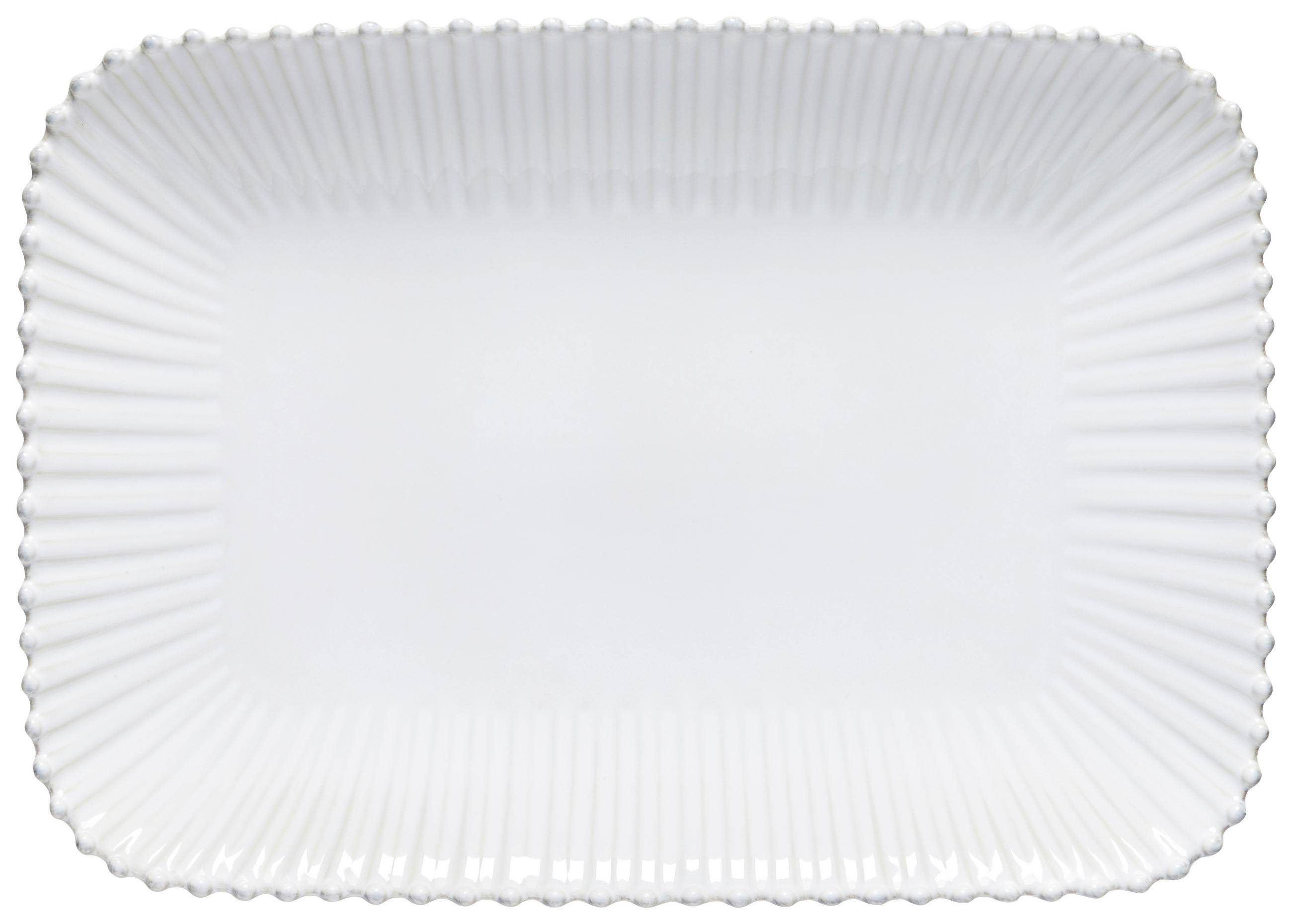 SERVIERPLATTE - Weiß Hochglanz, Basics, Keramik (39,6/28/4,3cm) - Costa Nova