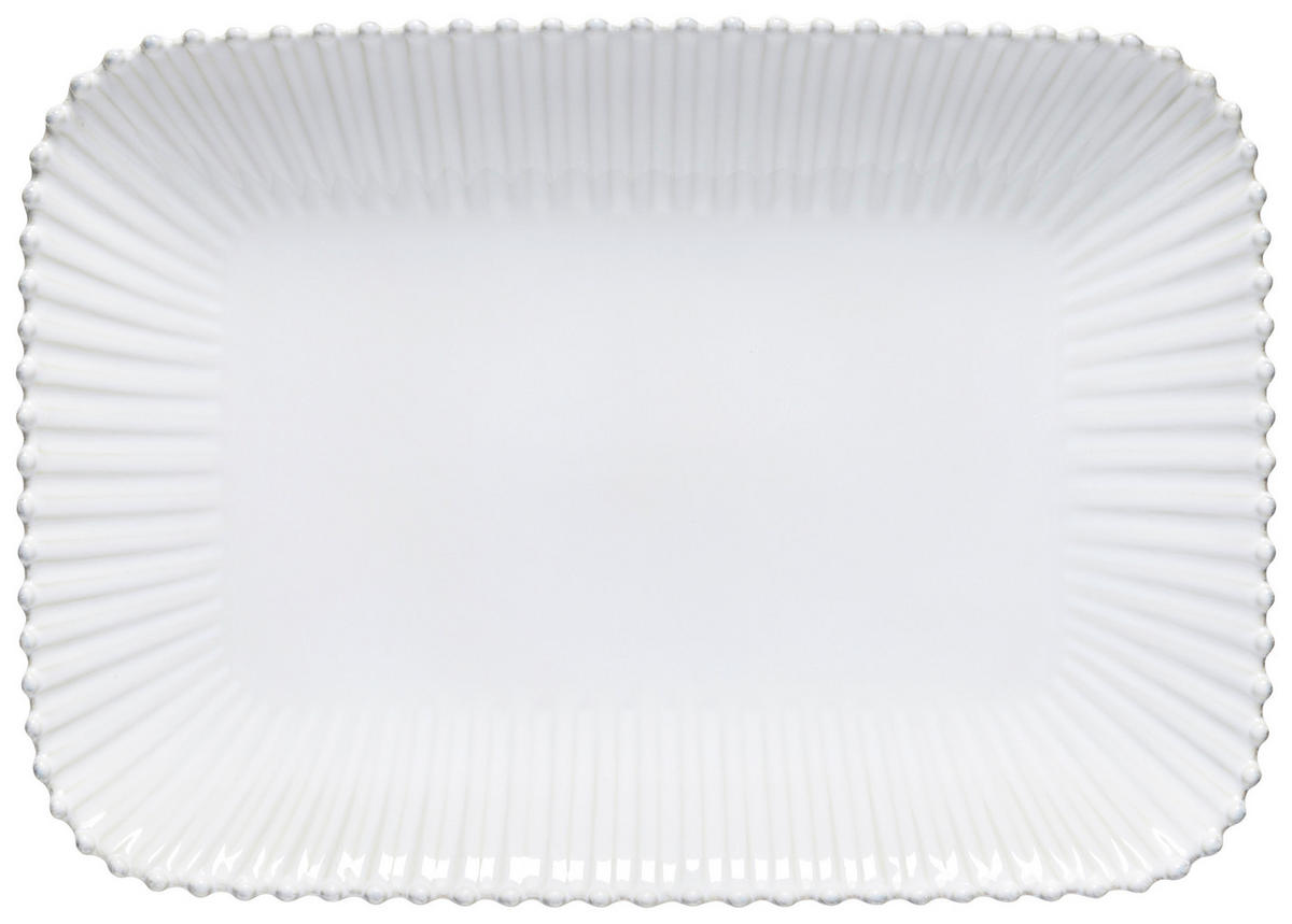 SERVIERPLATTE - Weiß Hochglanz, Basics, Keramik (39,6/28/4,3cm) - Costa Nova