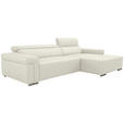 ECKSOFA DUA in Echtleder Weiß  293/170 cm  - Chromfarben/Weiß, Design, Leder/Metall (293/170cm) - Novel