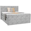 BOXSPRINGBETT 180/200 cm  in Hellgrau  - Hellgrau/Schwarz, KONVENTIONELL, Kunststoff/Textil (180/200cm) - Ti'me