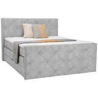 BOXSPRINGBETT 140/200 cm  in Hellgrau  - Hellgrau/Schwarz, Konventionell, Kunststoff/Textil (140/200cm) - Ti'me