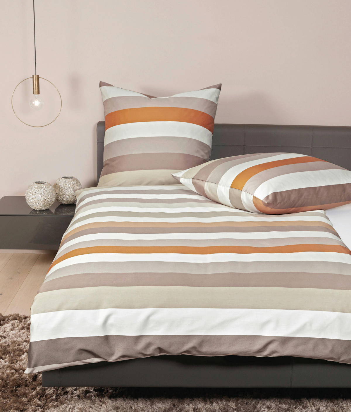 BETTWÄSCHE J.D. Makosatin 240/220 cm  - Sandfarben/Hellbraun, Basics, Textil (240/220cm) - Janine