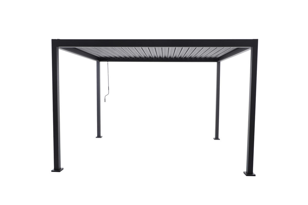 PERGOLA velikost: 359/296/238 cm - antracitová, Basics, kov (359/296/238cm) - Gardenson