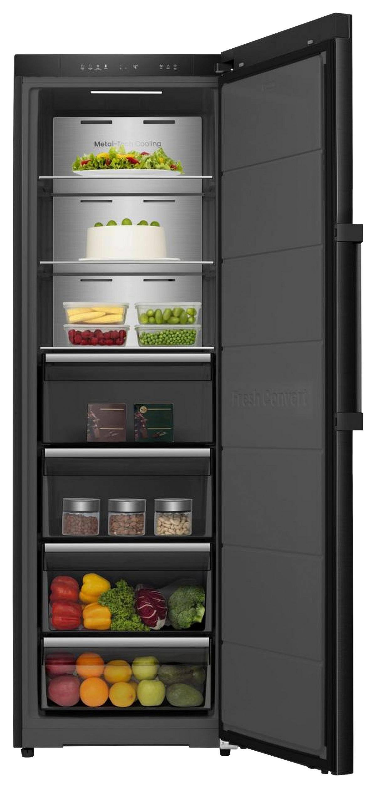 GEFRIERSCHRANK FT5K310GSFC1  - Schwarz, Basics, Metall (59,5/185,6/60cm) - Hisense