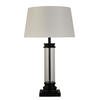 NAMIZNA SVETILKA  Pedestal      37/62 cm       - črna/bela, Konvencionalno, kovina/steklo (37/62cm)