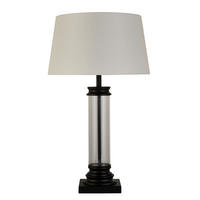 NAMIZNA SVETILKA  Pedestal      37/62 cm       - črna/bela, Konvencionalno, kovina/steklo (37/62cm)