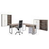 BÜRO erweiterbar, in verschiedenen Holz-Dekoren erhältlich, Schreibtisch seitenverkehrt montierbar, abschließbar Sonoma Eiche, Weiß - Weiß/Sonoma Eiche, MODERN, Holzwerkstoff - MID.YOU