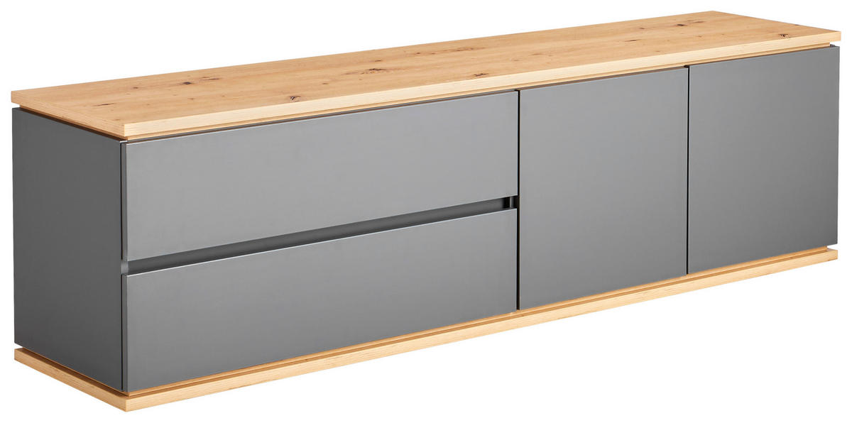 LOWBOARD  in 184/54/42 cm  - Schwarz/Graphitfarben, Design, Holzwerkstoff/Kunststoff (184/54/42cm) - Xora