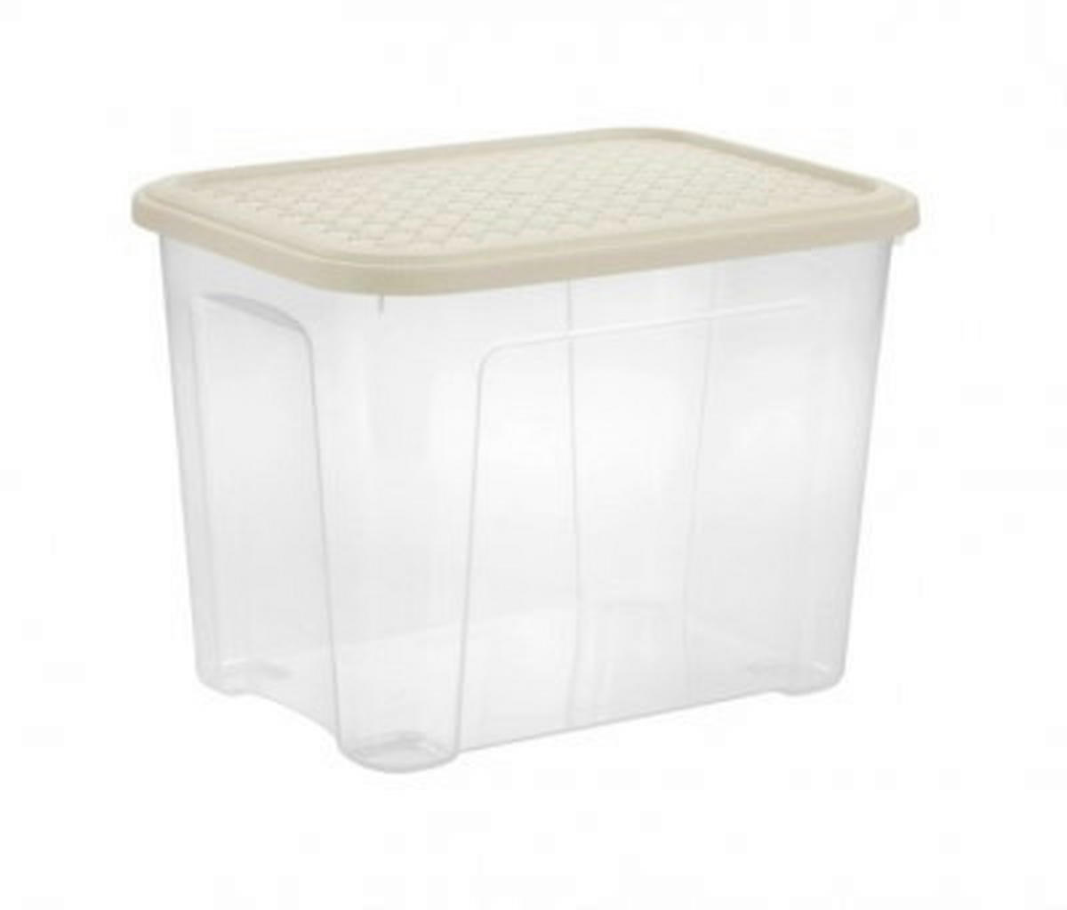 BOX S VÍKEM 18l l - světle hnědá, Basics, plast (37,7/27,7/27.8cm)