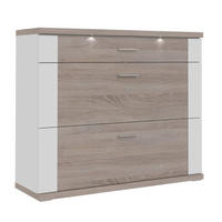 SCHUHKIPPER  in 129/108/42 cm  - Chromfarben/Eichefarben, Design, Holzwerkstoff (129/108/42cm) - Xora