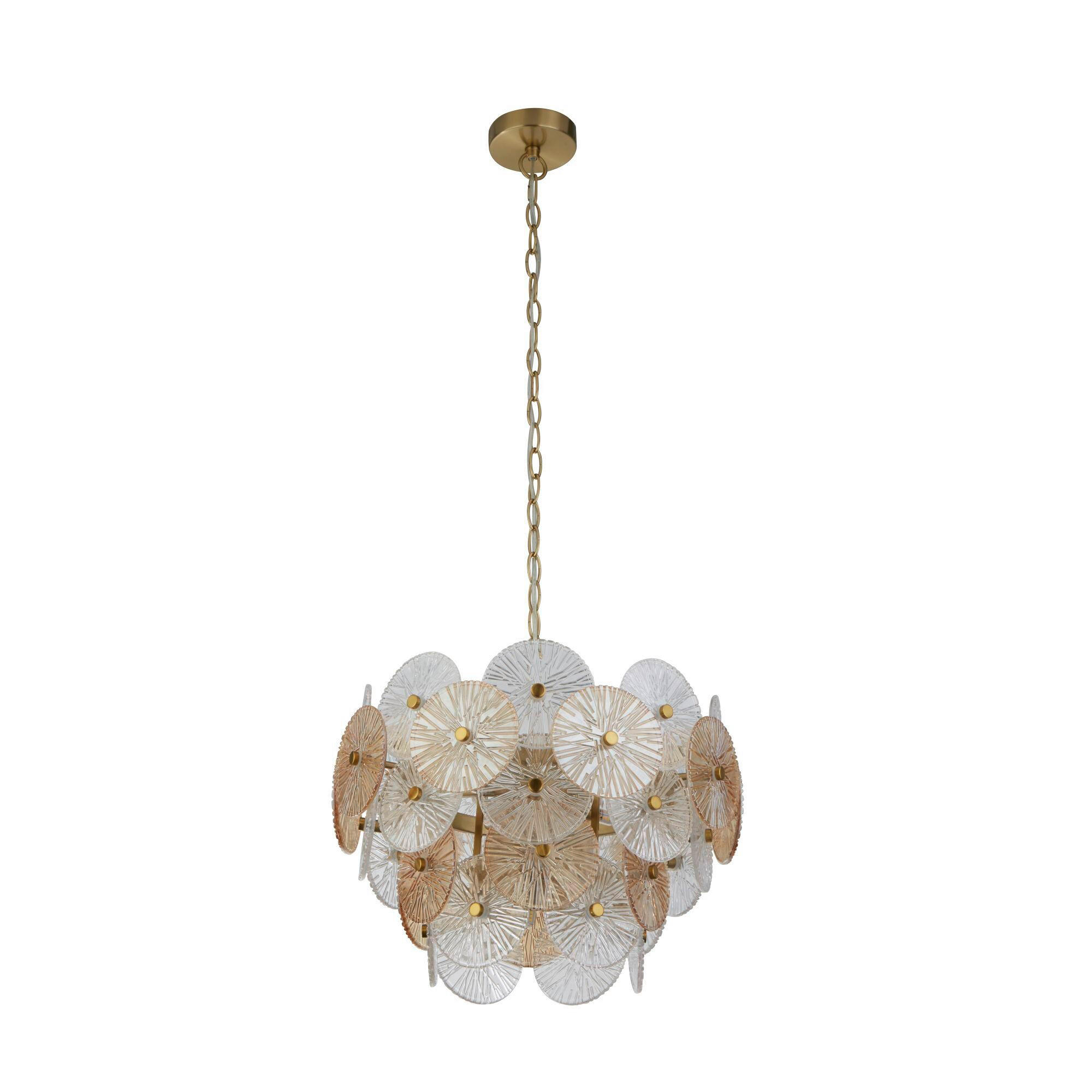 HÄNGELEUCHTE 45/120 cm  - Bernsteinfarben, Design, Glas/Metall (45/120cm)