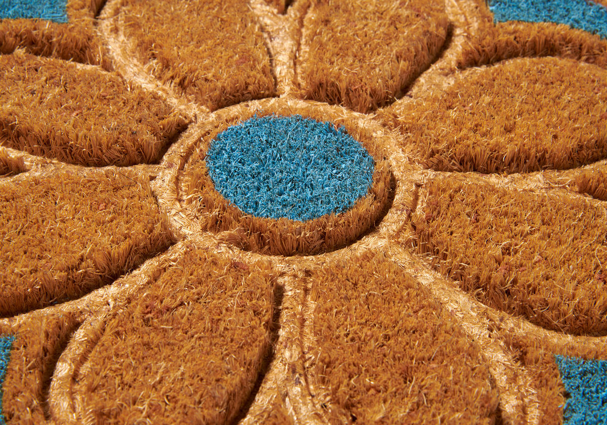 KOKOSMATTE  45/75 cm  Hellblau, Hellbraun  - Hellbraun/Hellblau, Basics, Naturmaterialien/Kunststoff (45/75cm)