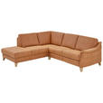 ECKSOFA in Flachgewebe Braun  - Wildeiche/Braun, Natur, Holz/Textil (226/255cm) - Voleo