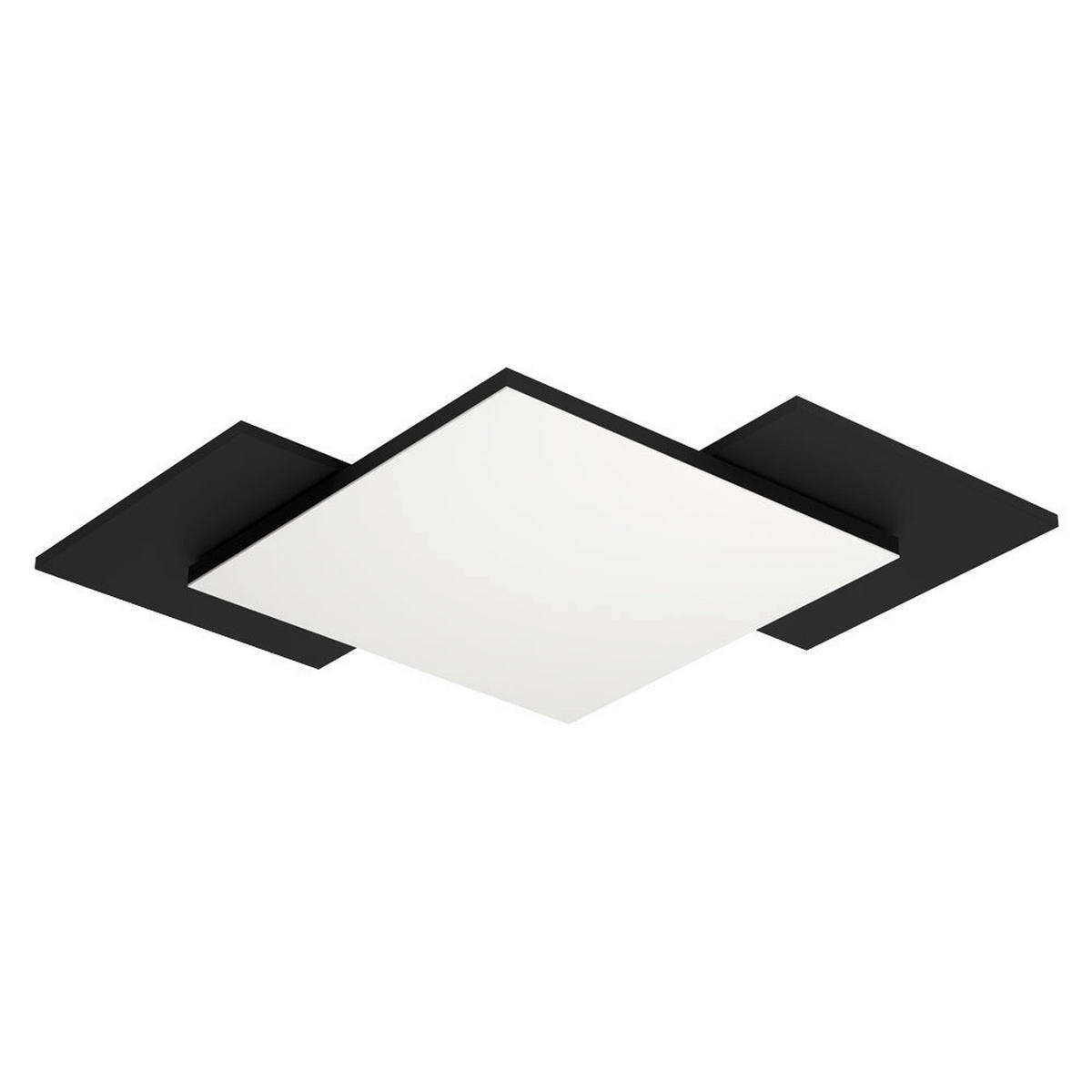 STROPNÍ LED SVÍTIDLO, 7/43,5/43,5 cm - bílá/černá, Design, kov/dřevo (7/43,5/43,5cm) - Eglo