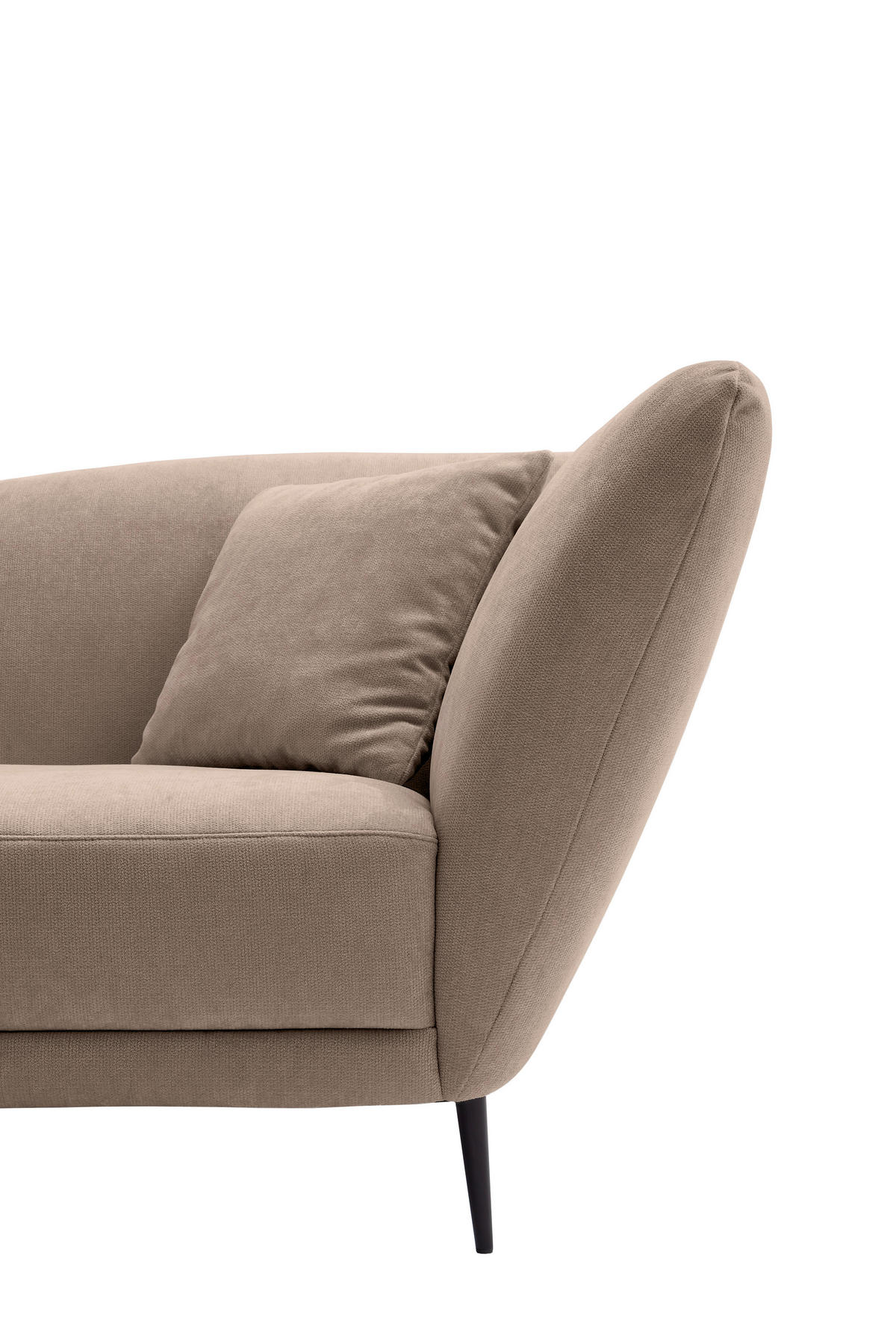 RÉCAMIERE Taupe Chenille Zierkissen, Rücken echt  - Taupe/Schwarz, KONVENTIONELL, Textil/Metall (224/70/97cm) - Hom`in