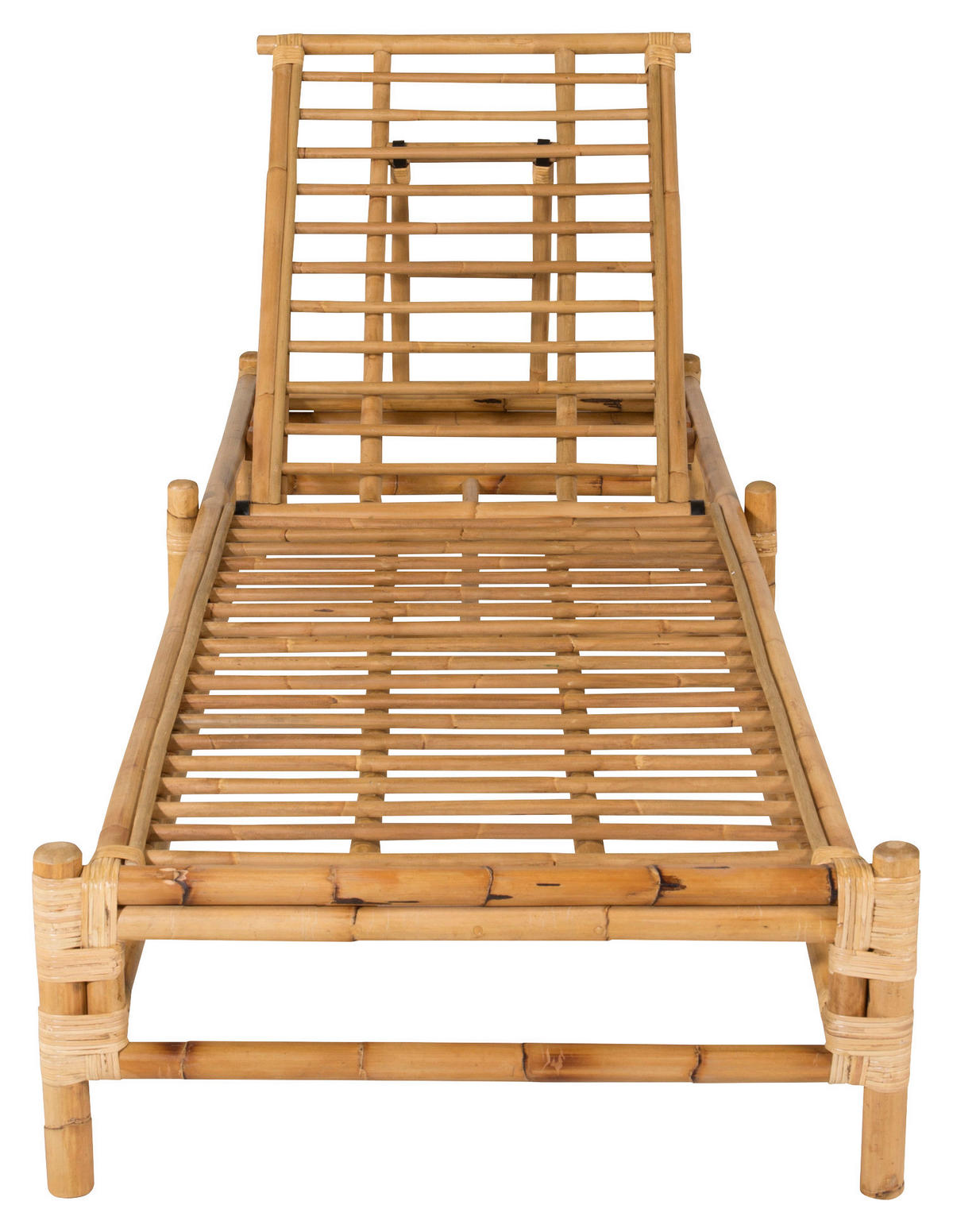 SONNENLIEGE 80/35/210 cm Bambus, Rattan  - Hellbraun/Creme, KONVENTIONELL, Holz/Textil (80/35/210cm) - Gardenson