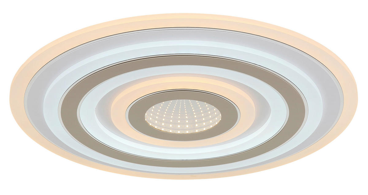 LED-DECKENLEUCHTE Jocelyn 48/5 cm  - Sandfarben/Chromfarben, Design, Kunststoff/Metall (48/5cm) - Globo