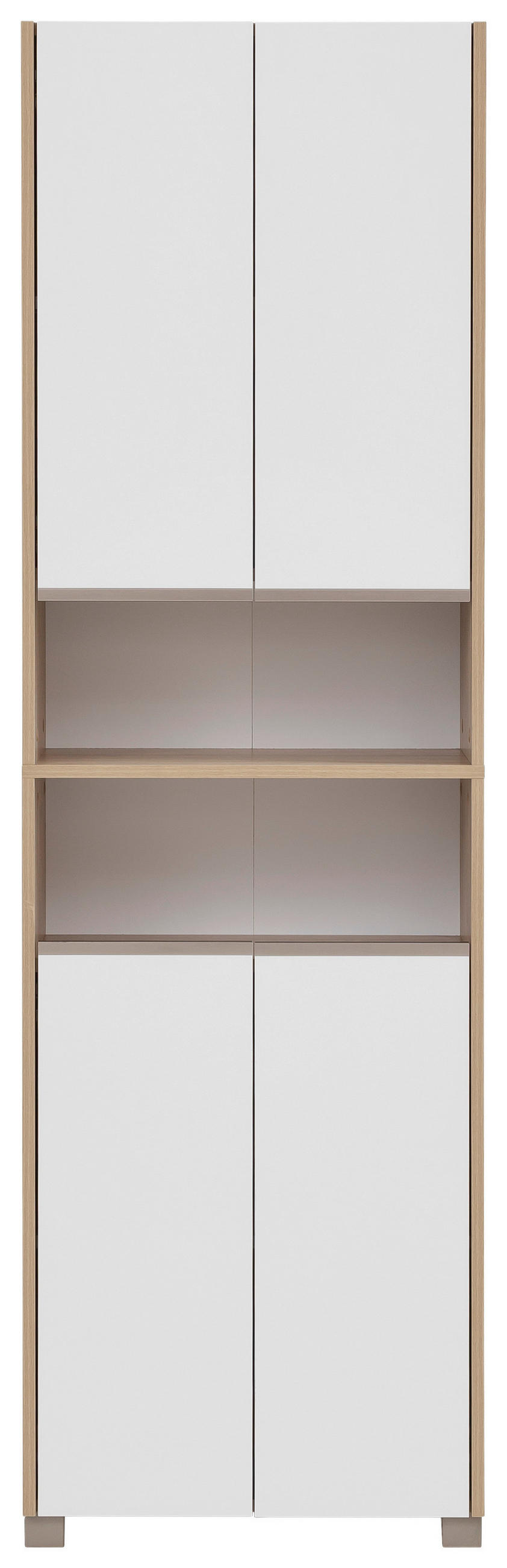 HOCHSCHRANK 57/186,5/33,1 cm  - Edelstahlfarben/Eichefarben, MODERN, Holzwerkstoff/Kunststoff (57/186,5/33,1cm) - MID.YOU